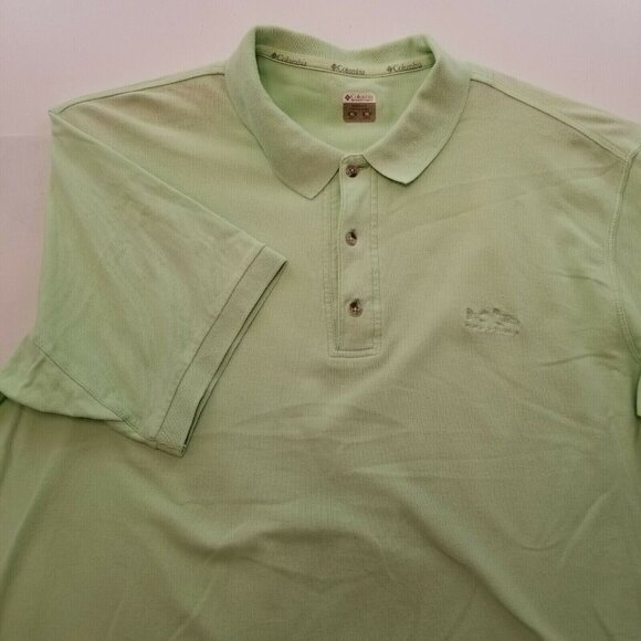 Columbia Sportswear Polo Golf Short Sleeve Shirt in Light Green Color   XL - Picture 1 of 8